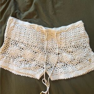 Juicy Couture White Crochet Beach Shorts